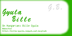 gyula bille business card